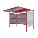 Traditional Cycle Shelter - Initial - Closed Back, Galvanised Sides - 2180.2500.2450 - Red