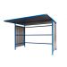 Traditional Cycle Shelter - Initial - Open Back, Galvanised Sides - 2180.1900.2450 - Dark Blue