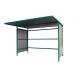 Traditional Cycle Shelter - Initial - Open Back, Galvanised Sides - 2180.1900.2450 - Green