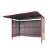 Traditional Cycle Shelter - Initial - Closed Back, Galvanised Sides - 2180.1900.2450 - Red