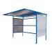Traditional Cycle Shelter - Initial - Open Back, Perforated Sides - 2180.1900.2450 - Dark Blue