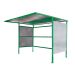Traditional Cycle Shelter - Initial - Open Back, Perforated Sides - 2180.1900.2450 - Green