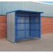 Drum Storage Shelter - Single Gate - Mesh Infill Door - Dark Blue - 2100.2500.1900
