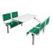 Spectrum Canteen Furniture - 4 Seater Single Entry - Green Seats - H.790 W.1755 L.1100