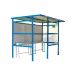 Traditional Smoking Shelter - Perforated Steel Back - Dark Blue - 9 People - H.2180 W.2450 D.2500