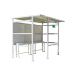 Traditional Smoking Shelter - Perforated Steel Back - Light Grey - 9 People - H.2180 W.2450 D.2500