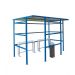 Traditional Smoking Shelter - Clear Perspex Back - Dark Blue - 12 People - H.2180 W.3600 D.2500