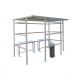 Traditional Smoking Shelter - Clear Perspex Back - Light Grey - 9 People - H.2180 W.2450 D.2500