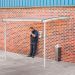 Large Wall Mounted Smoking Shelter - Light Grey Frame - 8 People - H.2270 W.300 D.1900