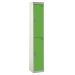 Spectrum Locker - 2 Compartment - Sublime Lime Doors - H.1800 W.300 D.300