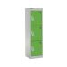Spectrum School Locker - 3 Compartment - Sublime Lime Doors - H.1235 W.300 D.450