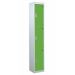 Spectrum Locker - 3 Compartment - Sublime Lime Doors - H.1800 W.300 D.450