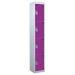 Spectrum Locker - 4 Compartment - Summer Lilac Doors - H.1800 W.300 D.450