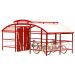 Cycle Compound - 32 Bikes - Lockable Gate & Canopy - Red - H.2625 W.6000 D.5500