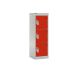 Spectrum School Locker - 3 Compartment - Tamarillo Red Doors - H.955 W.300 D.300