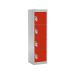 Spectrum School Locker - 4 Compartment - Tamarillo Red Doors - H.1235 W.300 D.300