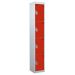 Spectrum Locker - 4 Compartment - Tamarillo Red Doors - H.1800 W.380 D.380