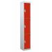 Spectrum Locker - 3 Compartment - Tamarillo Red Doors - H.1800 W.300 D.450