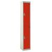 Spectrum Locker - 2 Compartment - Tamarillo Red Doors - H.1800 W.300 D.450