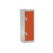 Spectrum School Locker - 2 Compartment - Tangelo Orange Doors - H.955 W.380 D.380