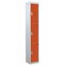 Spectrum Locker - 3 Compartment - Tangelo Orange Doors - H.1800 W.300 D.450