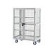 Boxwell Trolley With Doors - Light Grey - Steel Shelves - H.1355 W.900 D.600  
