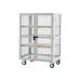 Boxwell Trolley With Doors - Light Grey - Plywood Shelves - H.1355 W.900 D.600  