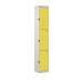 Padlock Locker - Yellow Doors - H.1800 W.450 D.450 - 3 Compartment