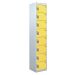Tool Charging Locker - Solid Door - Standard Plug - 8 Compartment - Yellow Doors - H.1800 W.300 D.450